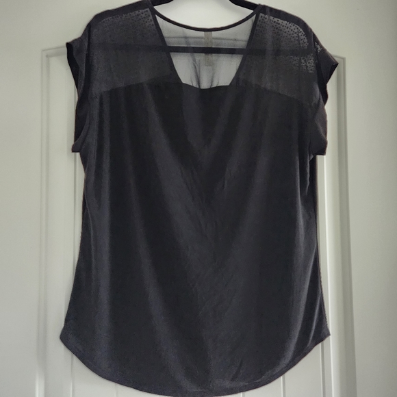 PerSeption Black Rhinestone Studded Shoulder Blouse Top π - Picture 3 of 5